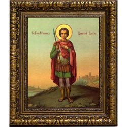 Димитрий Солунский Святой великомученик. Икона на холсте.