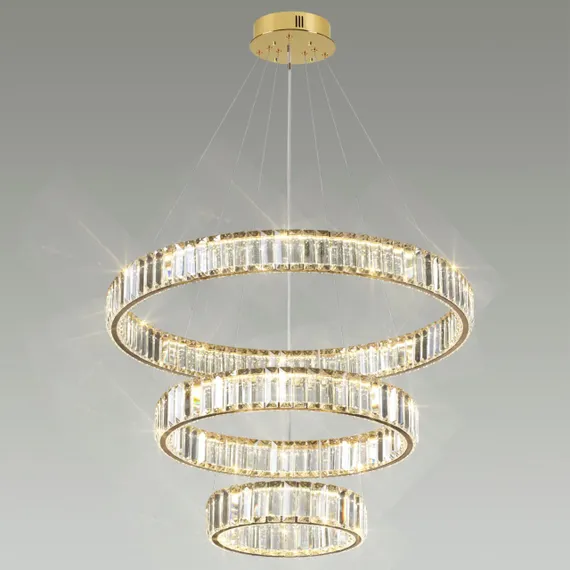 5015/88L L-VISION ODL23 607 золотой/прозрачный металл/хрусталь Люстра LED 88W 4000K 8800Лм VEKIA