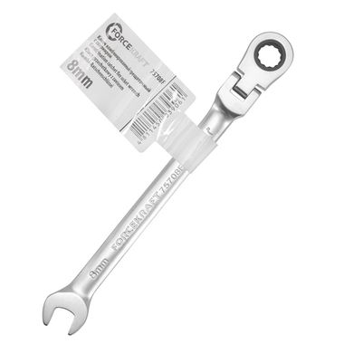 Ключ комбинированный трещоточный с шарниром 8мм FORCEKRAFT FK-75708F
