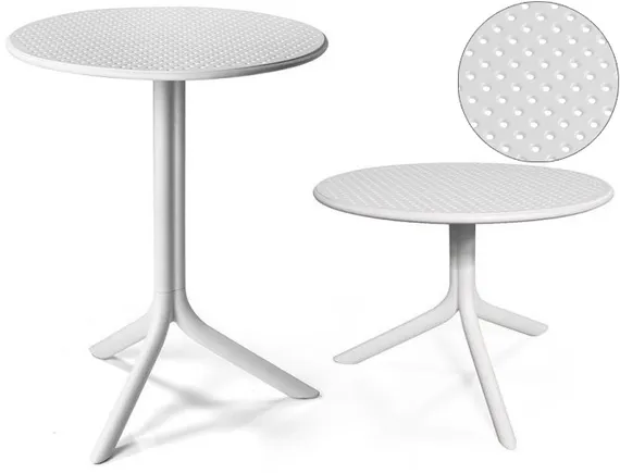 Регулируемый пластиковый стол Step Ø60 см, белый