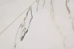 "Меркурий" стол интерьерный раздвижной обеденный из керамики, цвет белый глянцевый