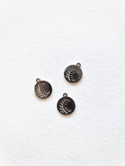 100019802 Подвеска "С листом", плоская, нерж.сталь