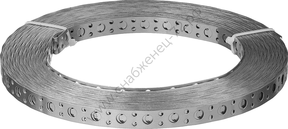 ЗУБР ПВЛ 20 х 0.5 мм, 25 м, перфорированная вентиляционная лента прямая, цинк (310247-20-05)