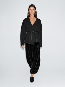 Massimo Dutti Бархатные брюки Саруэль, черный