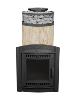 Печь банная «Атмосфера XL» Окаменевшее дерево ЛАМЕЛЬ+СЕТКА