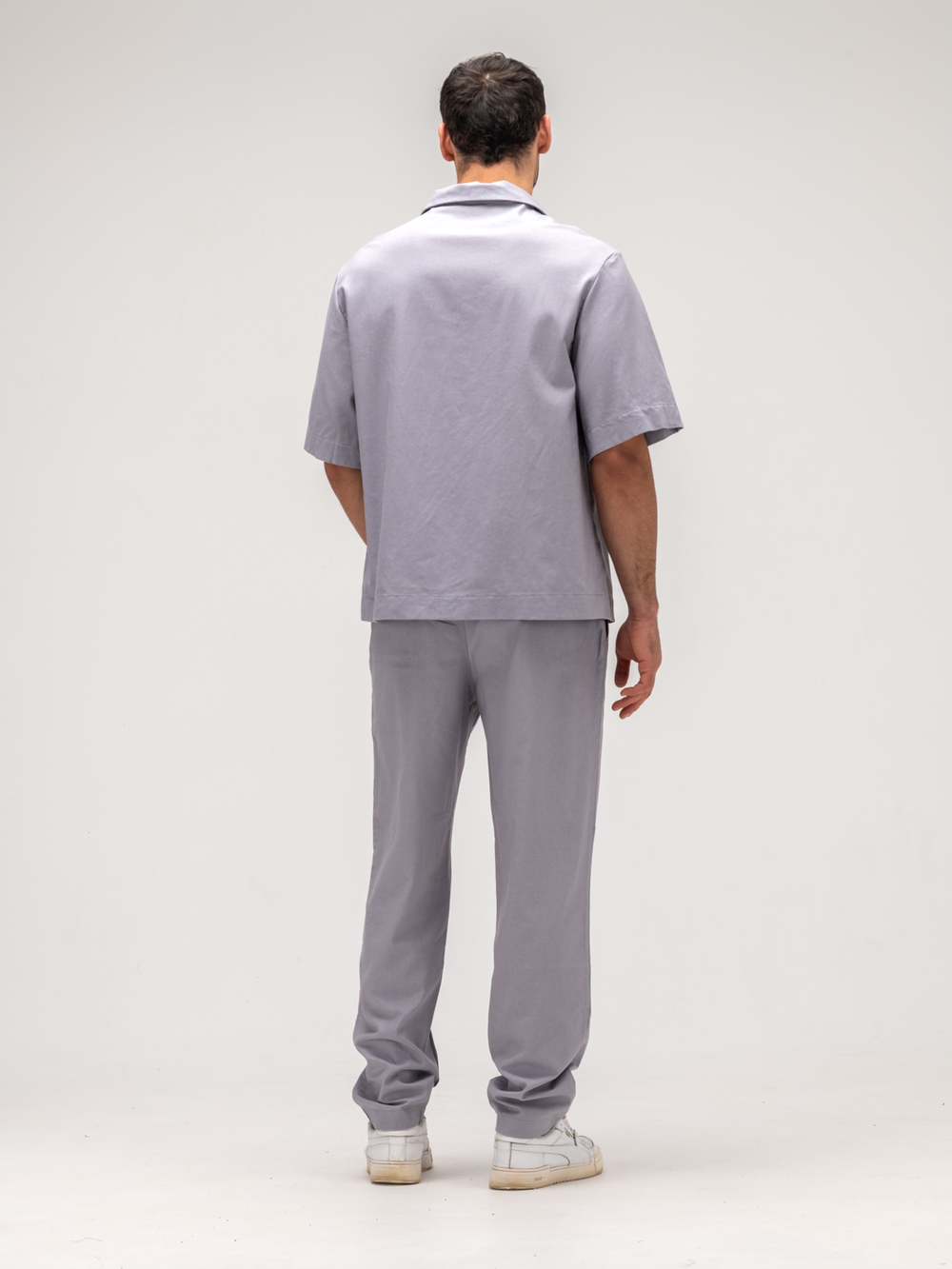 Костюм мужской льняной. Рубашка с брюками.Грей