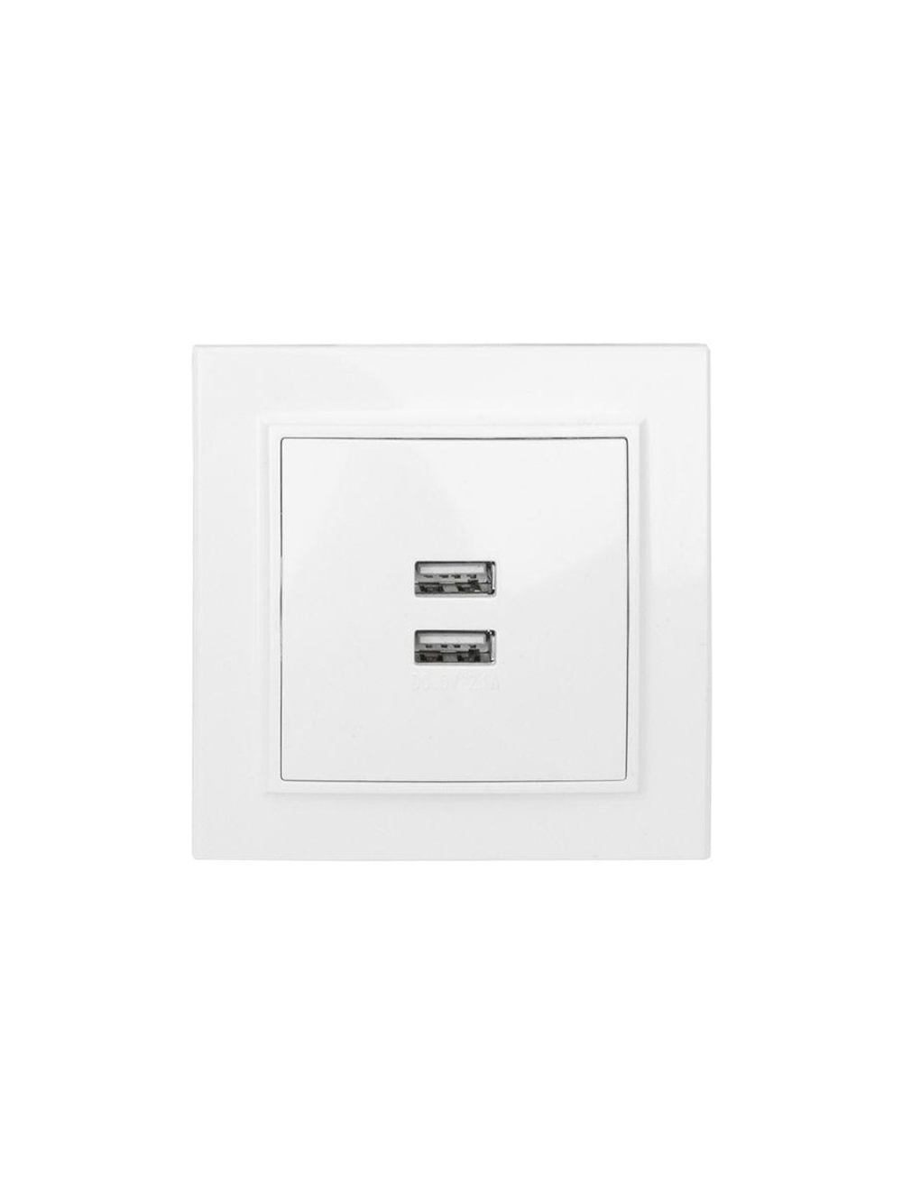 Розетка USB 2-м СП Минск 2.1А бел. EKF ERR-2USB-100