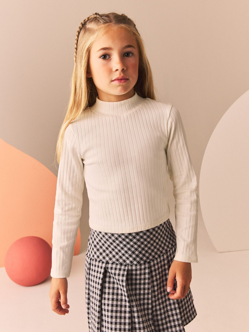 Лонгслив для девочки Next N94-120, 3 шт., Черный, Белый, Молочный