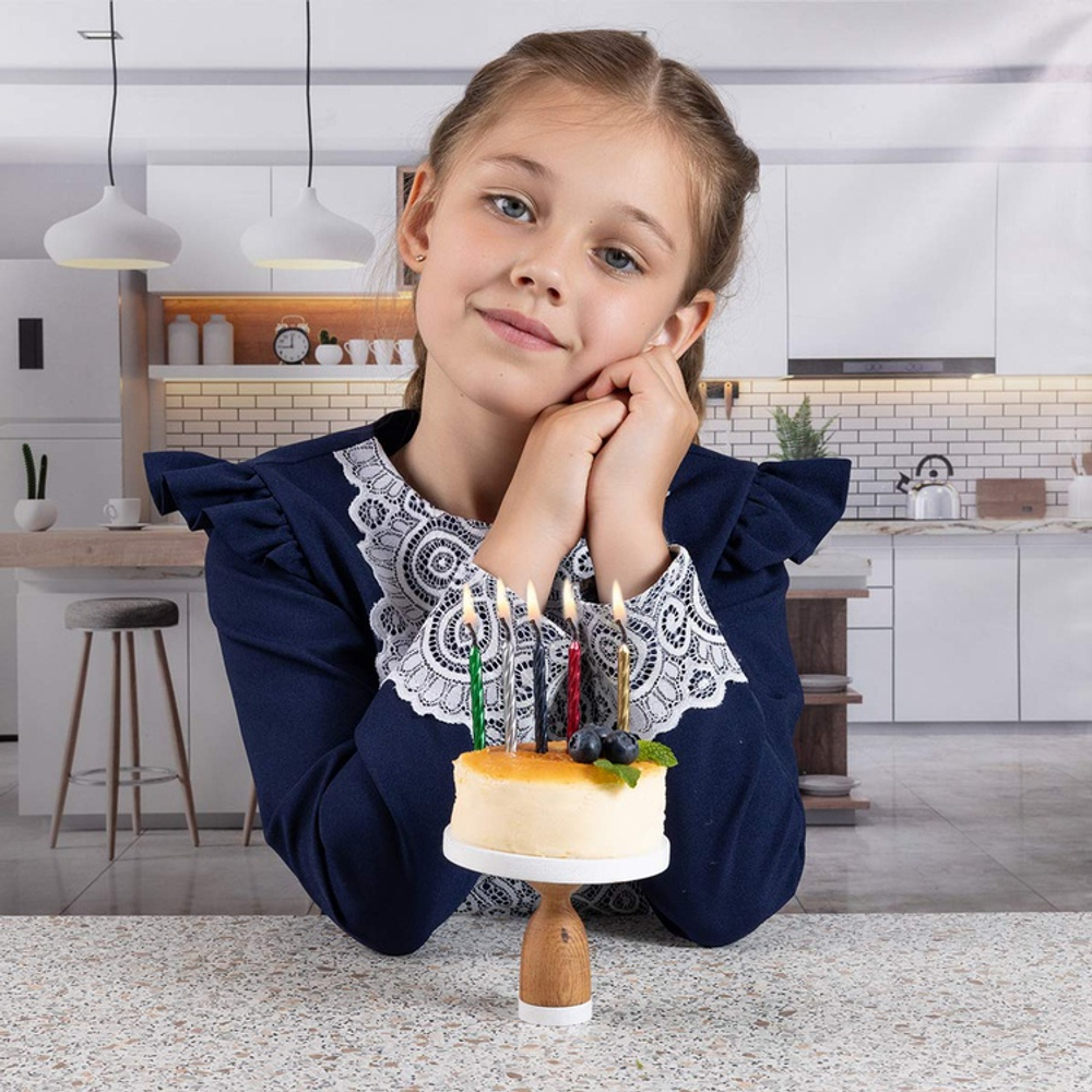 Свечи для торта металлик ассорти 10 штук