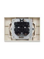 BRITE Розетка 2-местная с заземлением с защитными шторками 16А в сборе РСш12-3-БрКр бежевый IEK