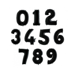 Шары цифры гелиевые Черные 102 см