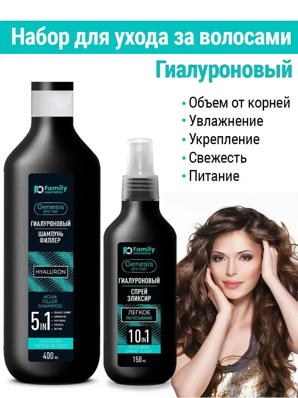 Набор для волос Гиалуроновый шампунь и спрей