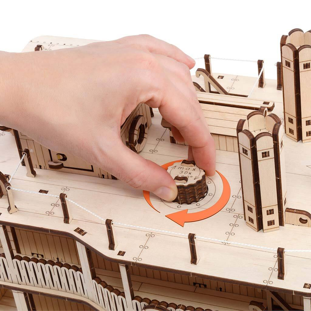 Колесный пароход «Принцесса рек» (EWA) - Деревянный конструктор, сборная механическая модель, судомоделизм, 3D пазл, сделай сам