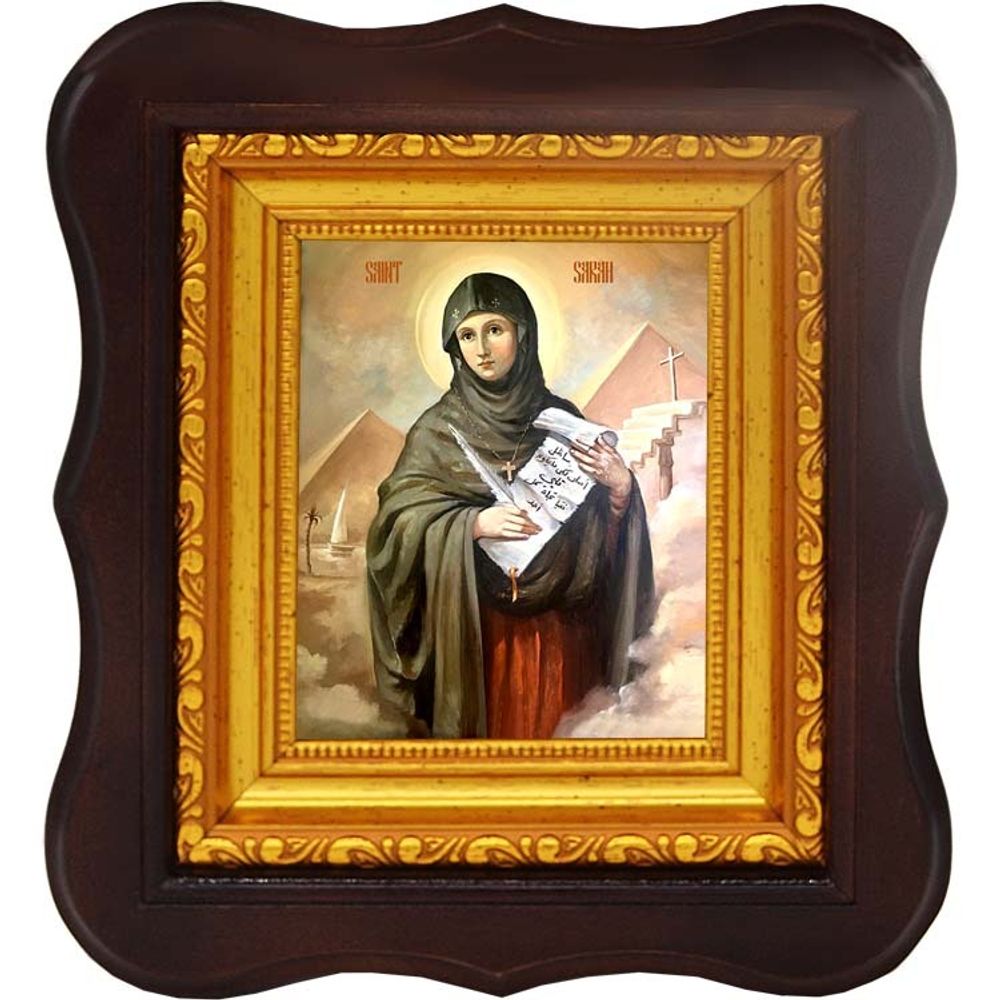 Сарра Ливийская, Египетская, дева, преподобная отшельница. Икона на холсте.
