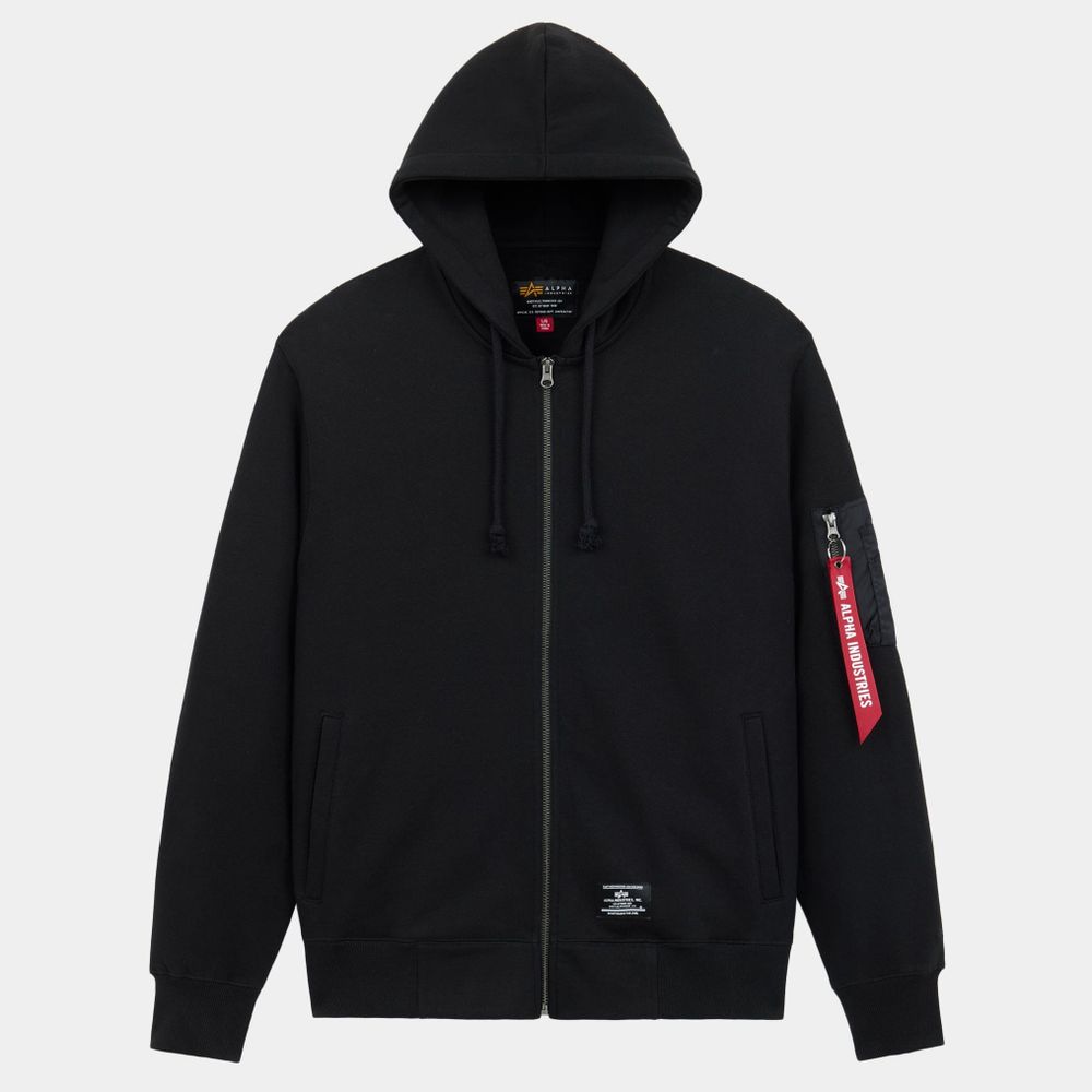 Толстовка Alpha Industries Utility Pocket Full Zip Up Black (Черный)