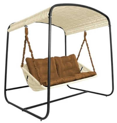 Качели DeckWOOD Sky Bed Lite (белый, подушка коричневая)