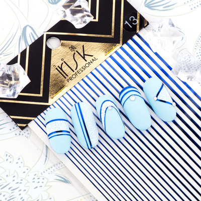 Irisk Лента гибкая для дизайна Синий металлик (13)