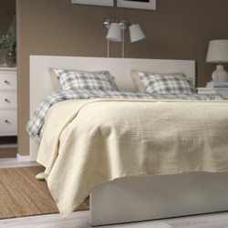 IKEA INDIRA  (ИКЕА ИНДИРА)  -  Покрывало, натуральный/отбеленный хлопок, 230x250 см