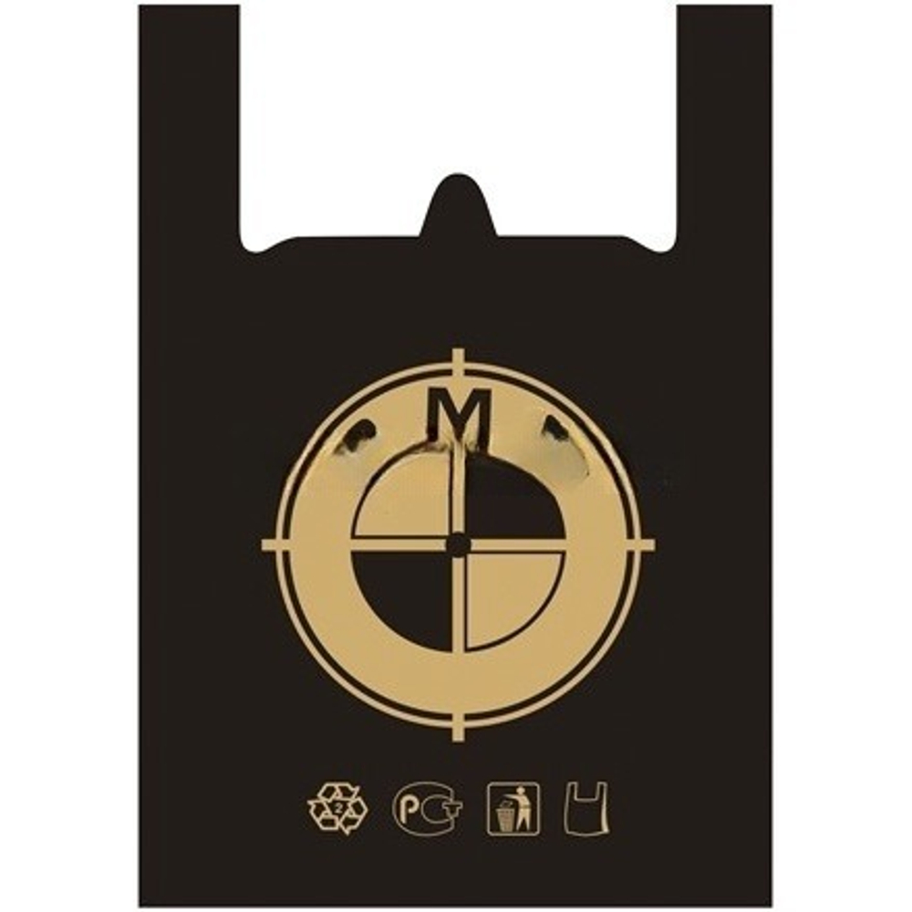 Пакет-майка ПНД 44+18х62 (25 мкм) "BMB gold" черный СОЮЗ ПАКЕТ (100/1000 шт.)