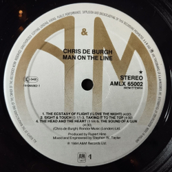Винтажная виниловая пластинка LP Chris de Burgh Man On The Line (Holland 1984) Moonlight And Vodka