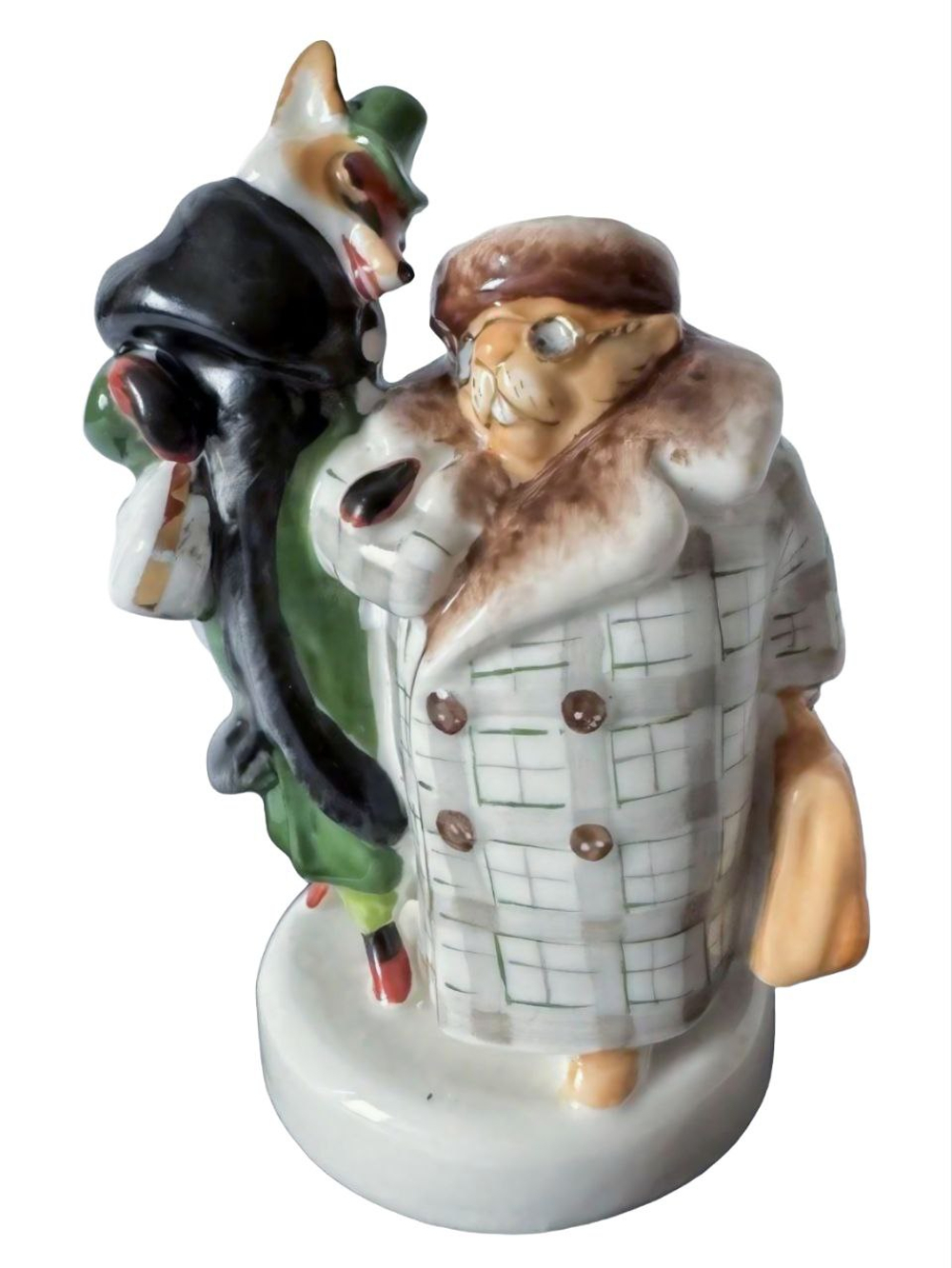 Фарфоровая статуэтка "Лиса и бобер" ЛФЗ