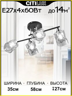 Citilux Клаус CL134145 Люстра потолочная Чёрная