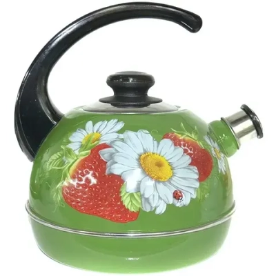 Чайник эмалированный 3,5л «Клубника с ромашкой» Т04/35/07/05/Н13