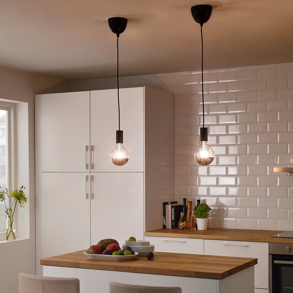 IKEA SUNNEBY  (ИКЕА СУННЕБЙ)  -  Держатель кабеля, черная ткань, 1,8 м