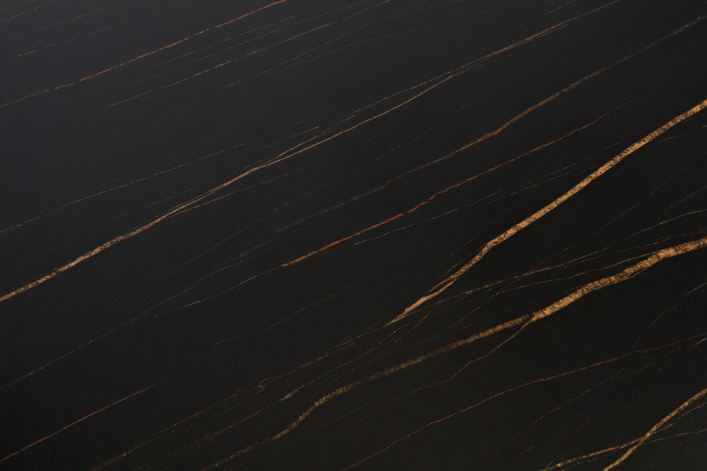 "Рио" стол из HPL 300х120см, цвет столешницы "черный мрамор", угол R3мм