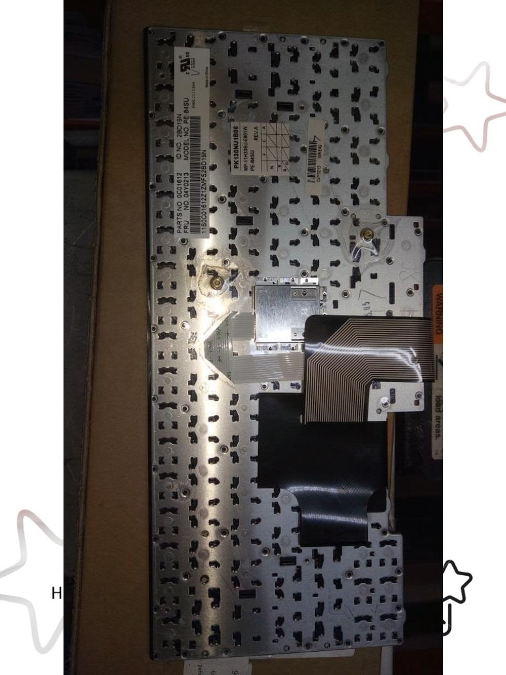 Клавиатура для ноутбука Lenovo E430 E330 E435 S430 E445 E335 раскладка - русская без подсветки черная (04Y0213), оригинал