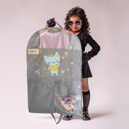 Детский чехол с карманами 80х50. Котик