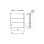 Полотенцесушитель электрический AZARIO VERONA 500/600 4 секции, диммер слева, черный