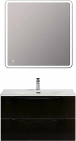 Тумба с раковиной BelBagno MARINO-CER-N-800-2C-SO-NL-P Nero Lucido