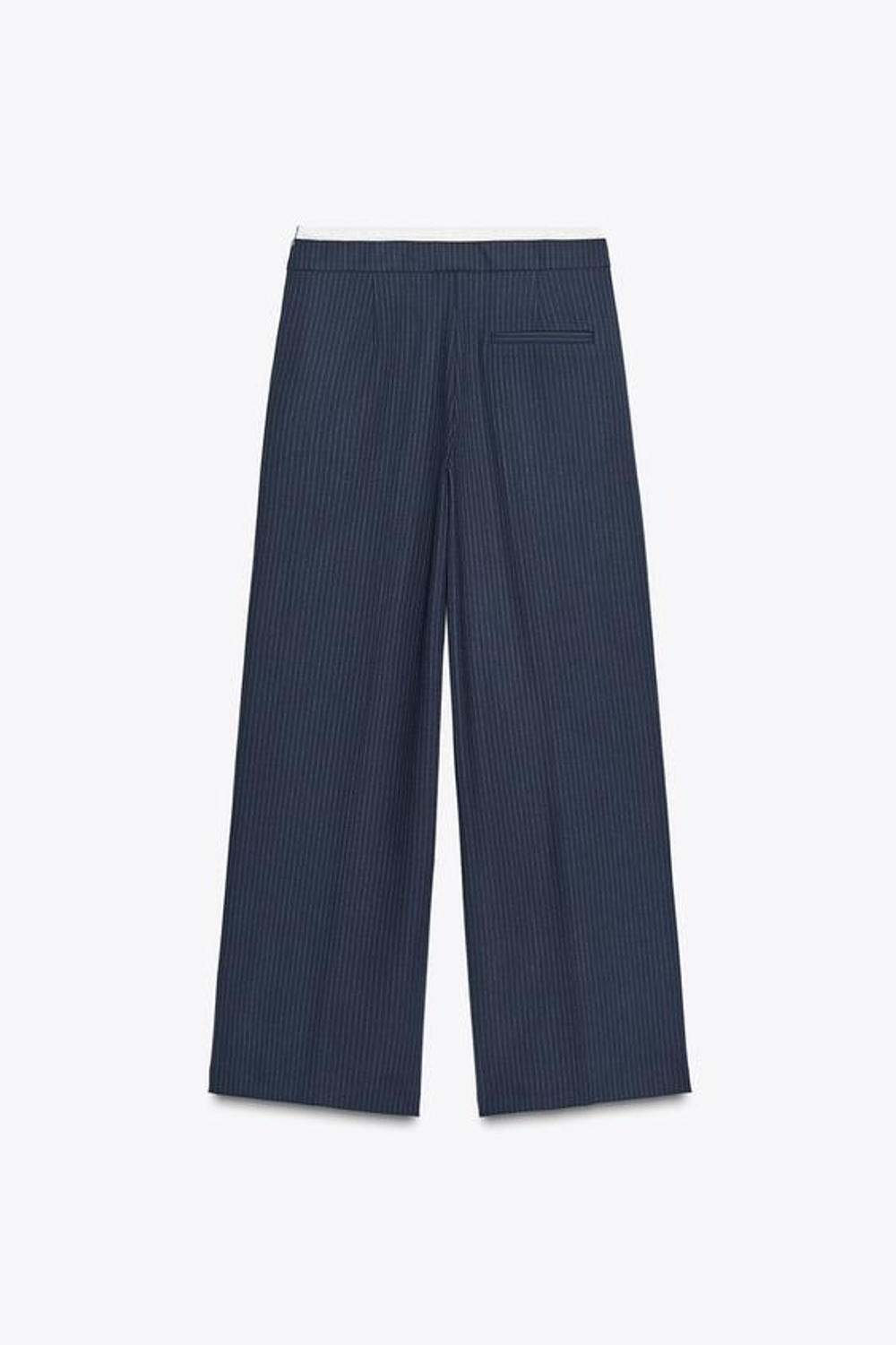 ZARA БРЮКИ С ШИРОКИМ ДВОЙНЫМ ПОЯСОМ, СИНИЙ