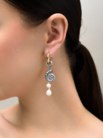 Серьги "Two shell pearl" Bicolor