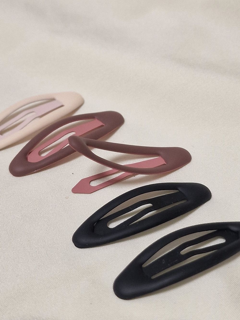 Заколки для волос НАБОР 5 шт., 5 см, клик-клак, матовые, ассорти, MONTE VITA, 457078