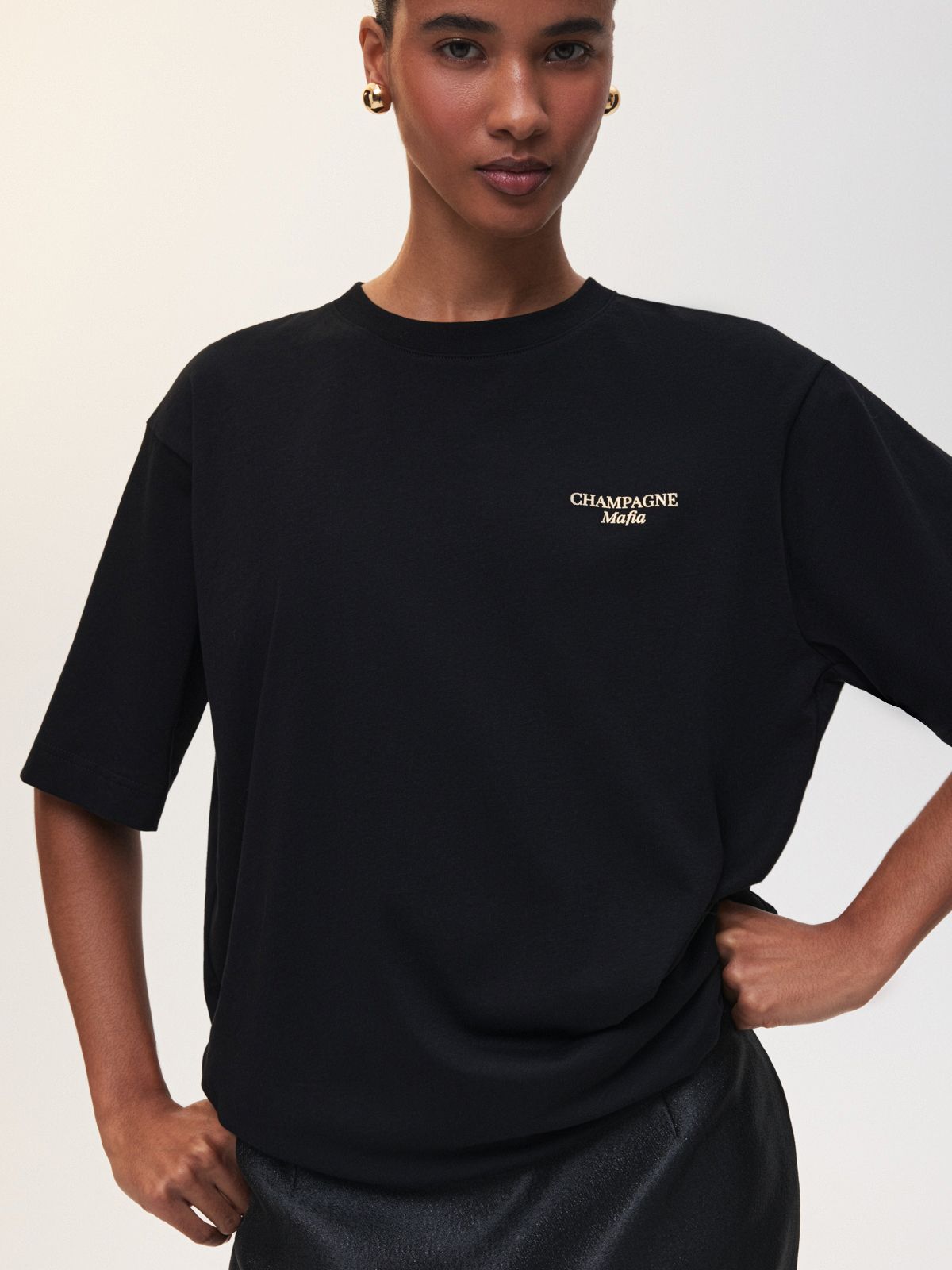 Футболка со сверкающим принтом «Champagne Mafia»