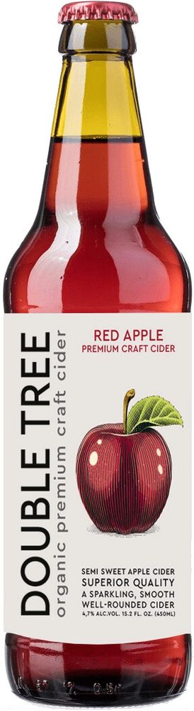 Сидр Дабл Три Красное Яблоко Полусладкий / Double Tree Red Apple 0.45 - стекло