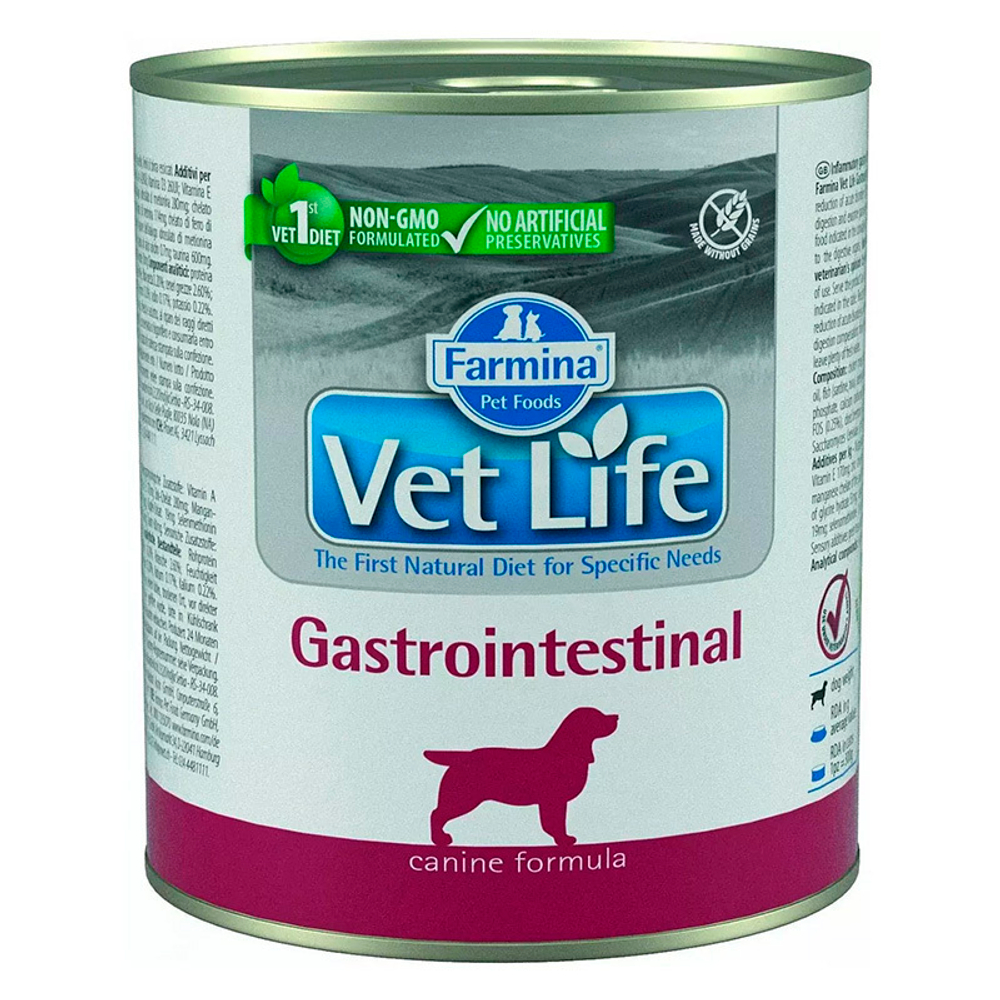 Консервы Farmina Vet Life Dog Gastrointestinal при заболеваниях ЖКТ для собак 300 г (Гастроинт-л)