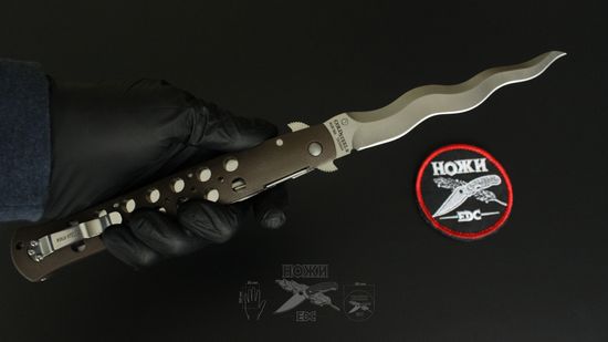 Складной нож Cold Steel 26SXK6 Ti-Lite 6 Kris Blade c клинком из стали AUS-10A, рукоять Zytel