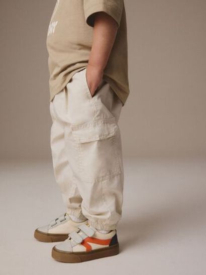 Брюки багги карго для мальчика Next E82-337, Молочный