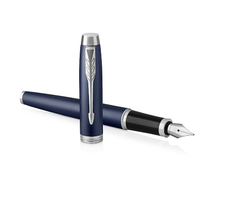 Перьевая ручка Parker IM Metal Matte Blue CT, перо: F, цвет чернил: blue, в подарочной упаковке.