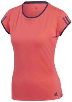 Женская теннисная футболка Adidas Club 3 Stripes Tee W - красный
