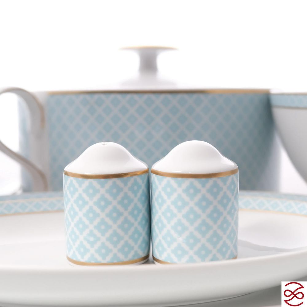 Столовый сервиз Falkenporzellan Corvara AERO BLUE-GOLD 6 персон 26 предметов