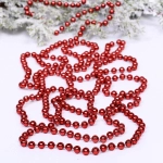 Бусы на елку 2,7м «Шарик» d-6мм, темный рубин (pvc коробка)