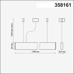 358161 OVER NT19 344 белый Подвесной светильник IP20 LED 4000K 40W 220-240V ITER