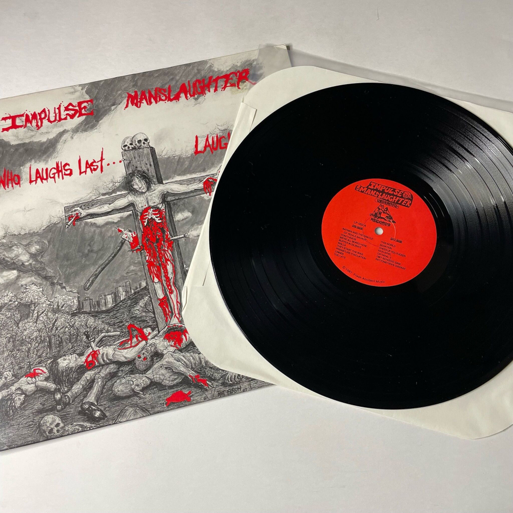 Винтажная виниловая пластинка LP Impulse Manslaughter He Who Laughs Last Laughs Alone (USA 1987)