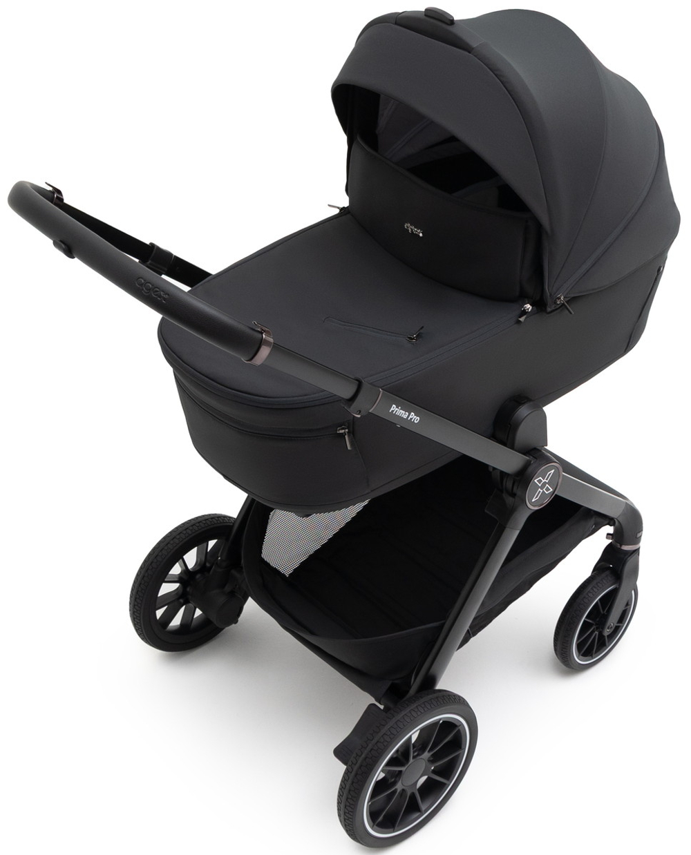 Коляска Agex Prima Pro 3 в 1 с автокреслом i-Team ATG080 Grey APA657 Midnight Grey (Темно-серый)