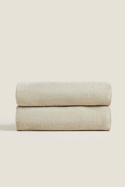ZARA HOME ПЛЕД ИЗ СИНЕЛИ, СВЕТЛО-КОРИЧНЕВЫЙ