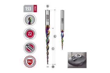 Фреза монолитная с DLC для 3D обработки цветных металлов r=0.50 мм, l=50 мм, i=20.5 мм, s=4 мм WOODWORK 153.1050.04